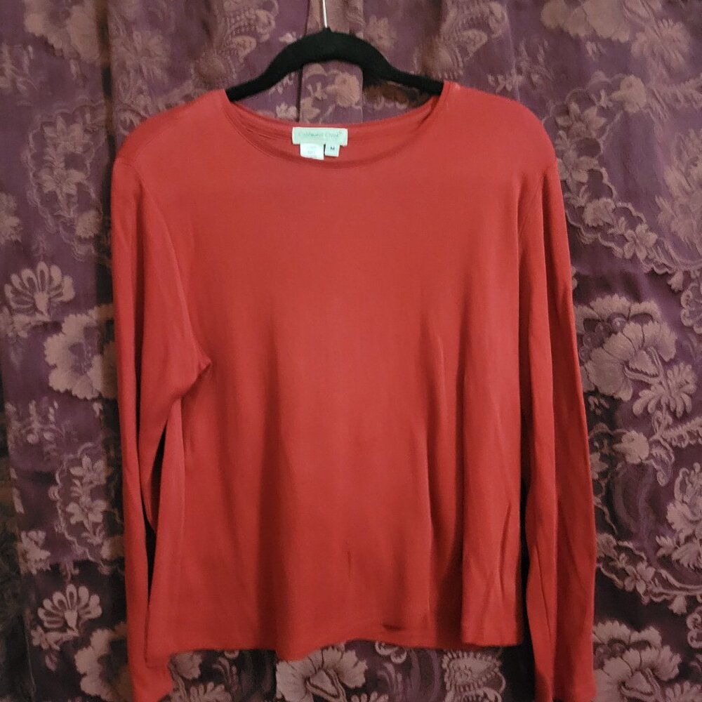 Coldwater Creek Long Sleeve Red T-shirt Medium